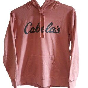 Cabelas Pink Hooded Sweatshirt L Cotton/Polyester Blend